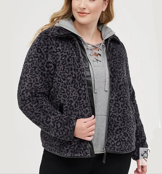 🖤Torrid Zip Up Leopard Print Jacket - Picture 1 of 6